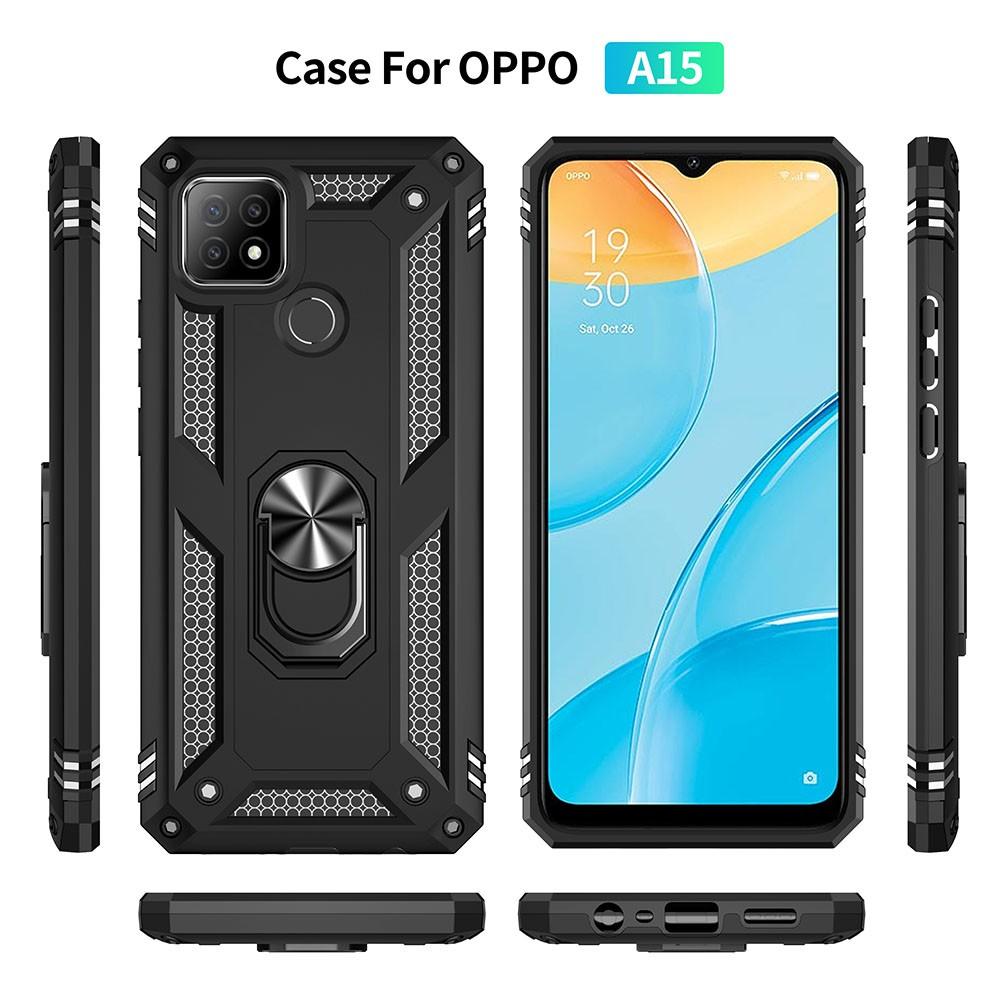 Ốp lưng cho Oppo A15 chống sốc 2 lớp kèm nhẫn iring làm giá đỡ