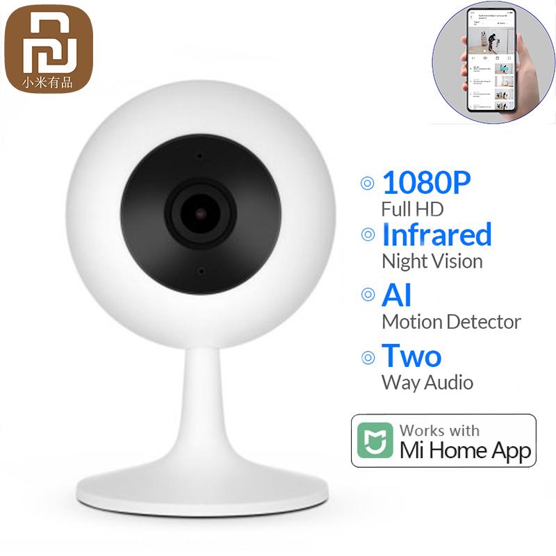 Youpin Smart Webcam Phiên bản phổ biến 110° 1080P HD Tầm nhìn ban đêm Webcam Wifi IP Home Cam để hoạt động với ứng dụng Mijia Màu sắc: trắng Ổ cắm đa năng