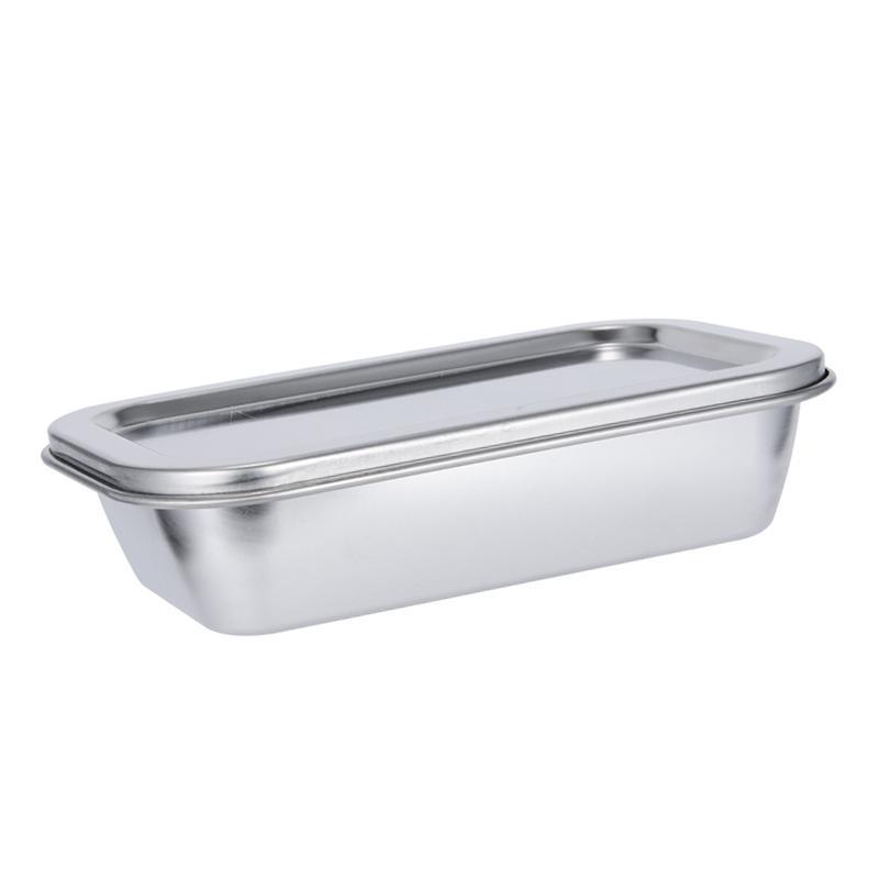 3X Stainless Steel Kitchen Food Crisper Containers Fresh Storage Box Rectangle