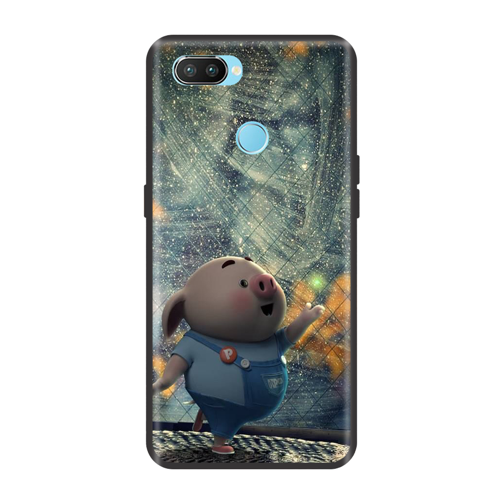Ốp lưng TPU viền dẻo cho điện thoại REALME 2 PRO Hình Heo Con Chạy Bộ