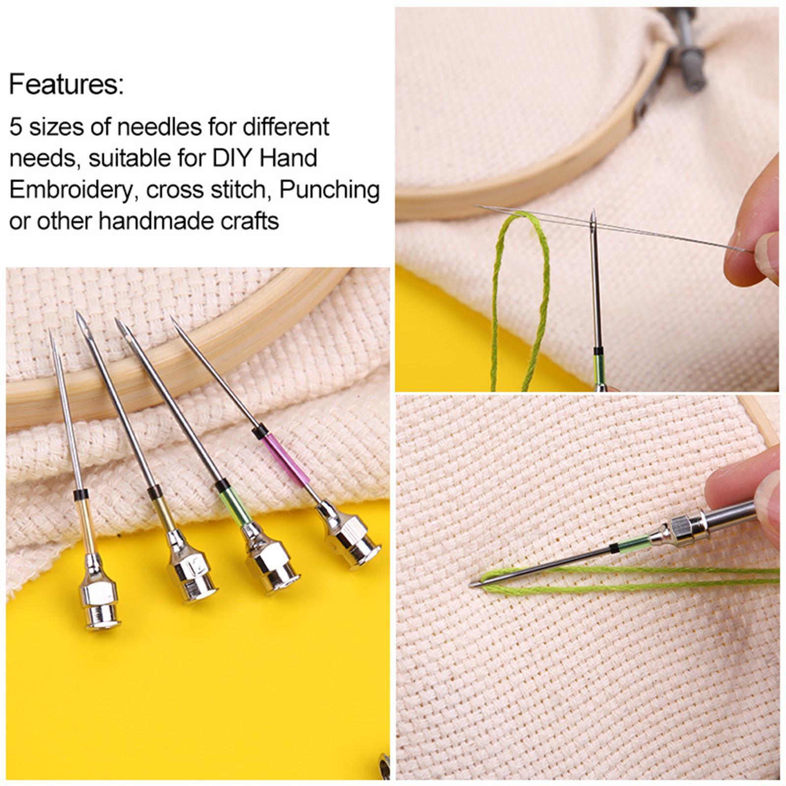 Embroidery Punch Needle, 62 Pcs Punch Needle Tool with Needle Punch, 48 Pcs Embroidery Thread, Embroidery Needles, Punch Needle Kit for Beginners