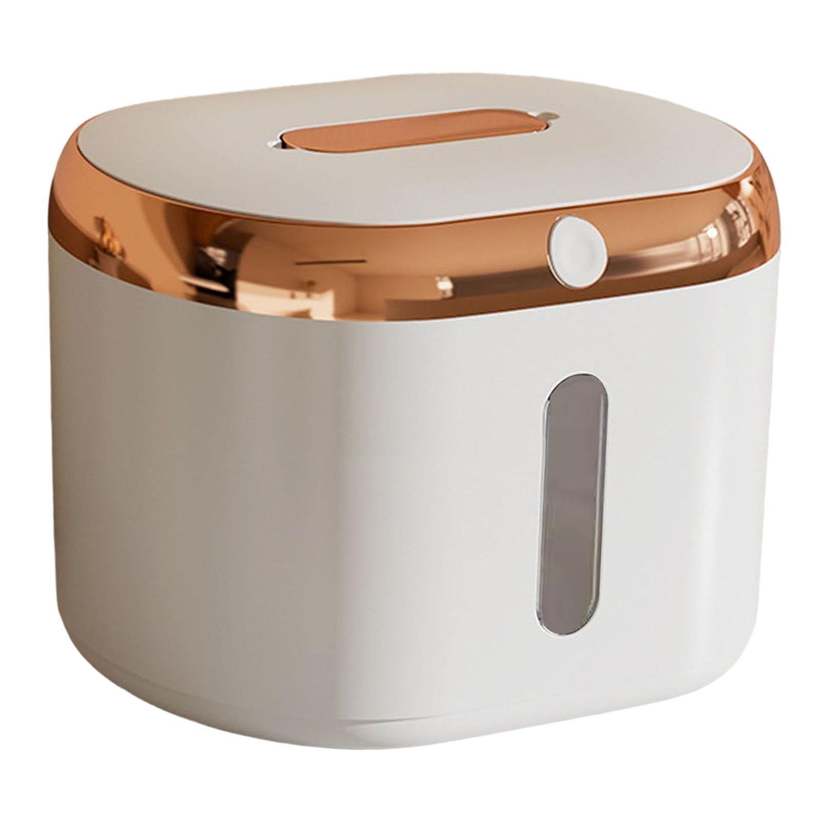 Cereal Containers Rice Bucket Food Dispenser for Pantry Kitchen Baking gray