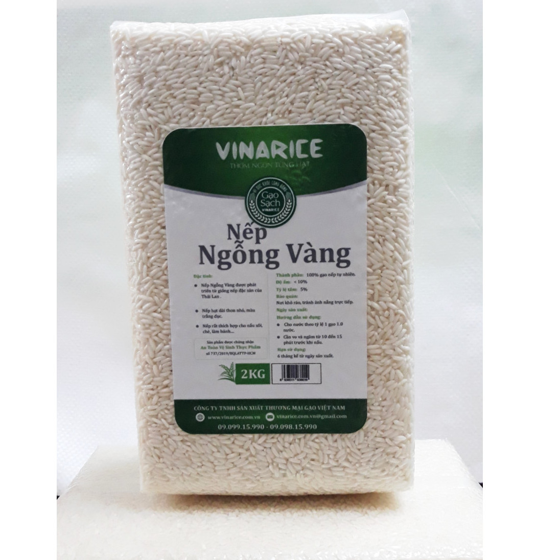 Đặc sản An Giang - Nếp Đặc Sản Ngỗng Vàng - túi ép chân ko 2kg - thơm ngon phù hợp những khẩu vị khó tính - OCOP 4 Sao