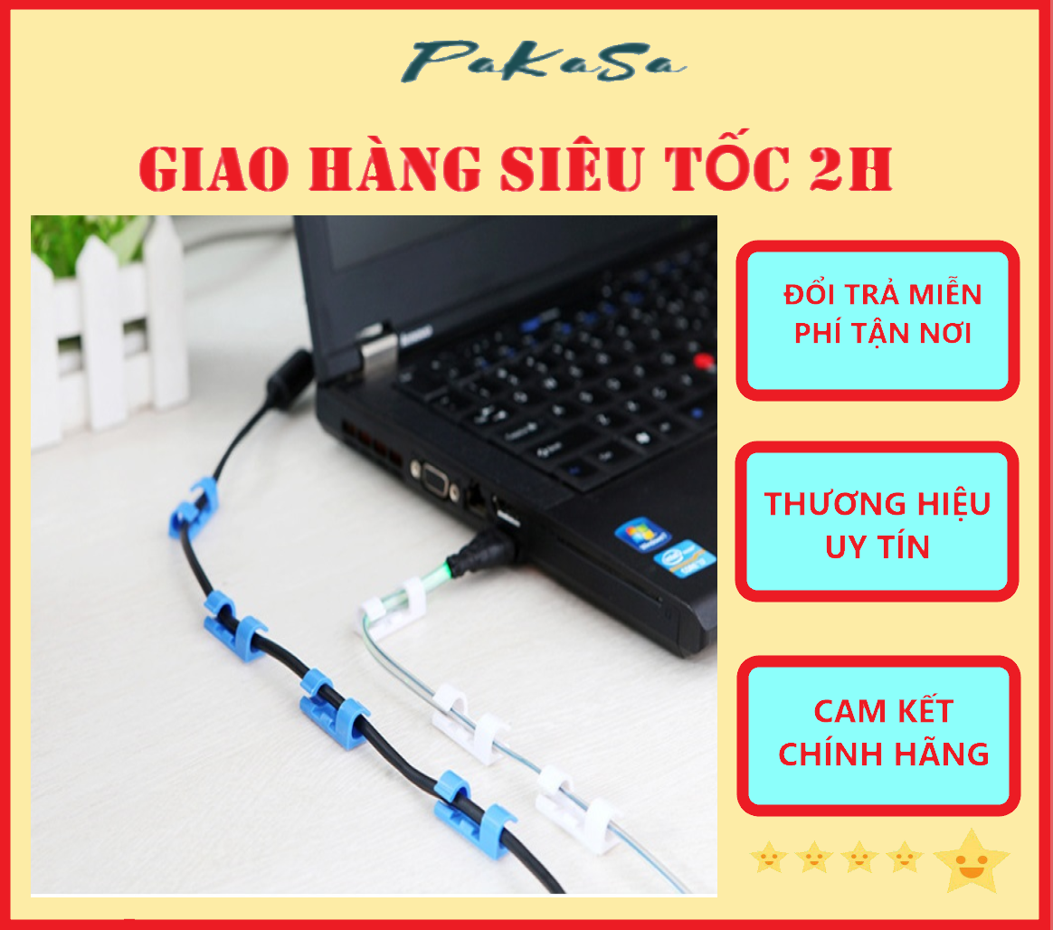 Bộ 20 Miếng Dán Tường Đi Dây Điện - Kẹp Cố Định Nút Giữ Luồn Dây Điện - Hàng Chính Hãng 