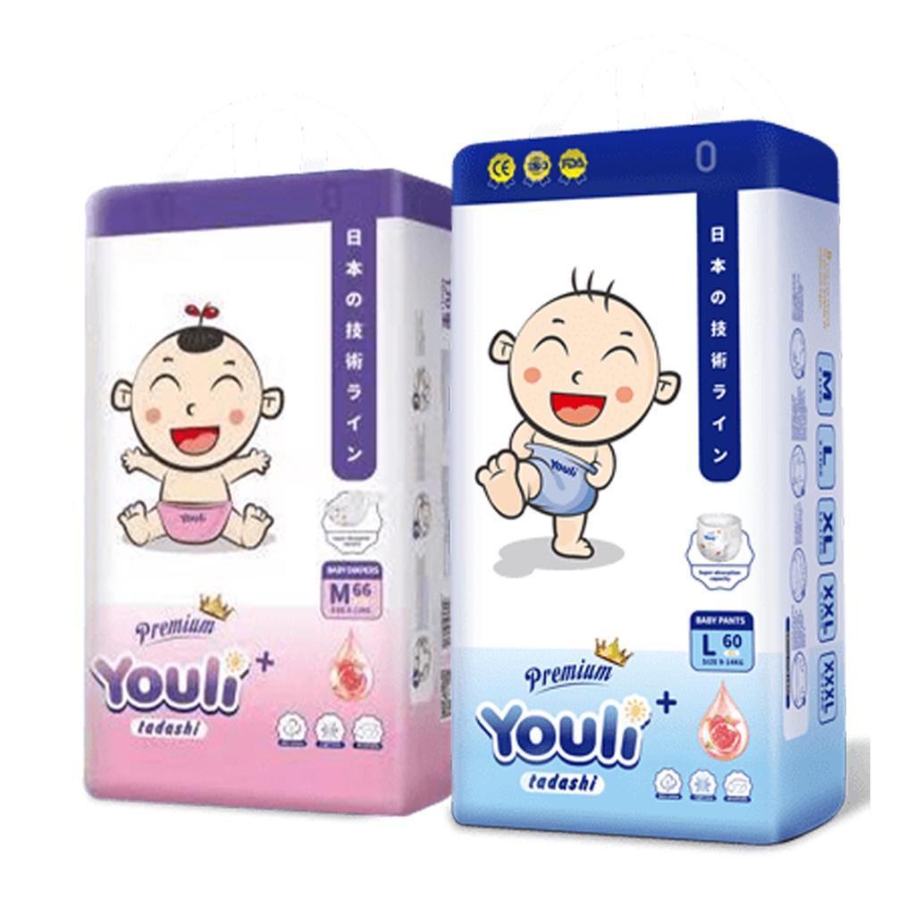 Set 2 Miếng Thử Tã Bỉm YOULI Tý Quậy Đai Chun Mềm Mại, Mỏng Nhẹ Siêu Thấm Hút Đủ Size NB - 3XL Cho Bé Dưới 5 kg - 25 kg