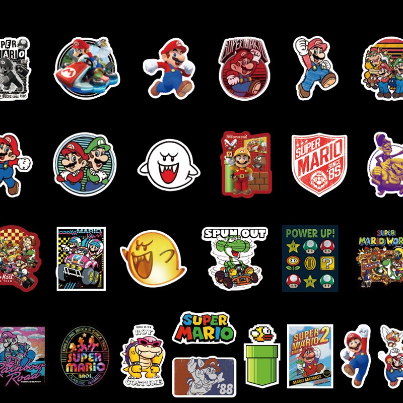 Sticker 50 miếng hình dán mario setB