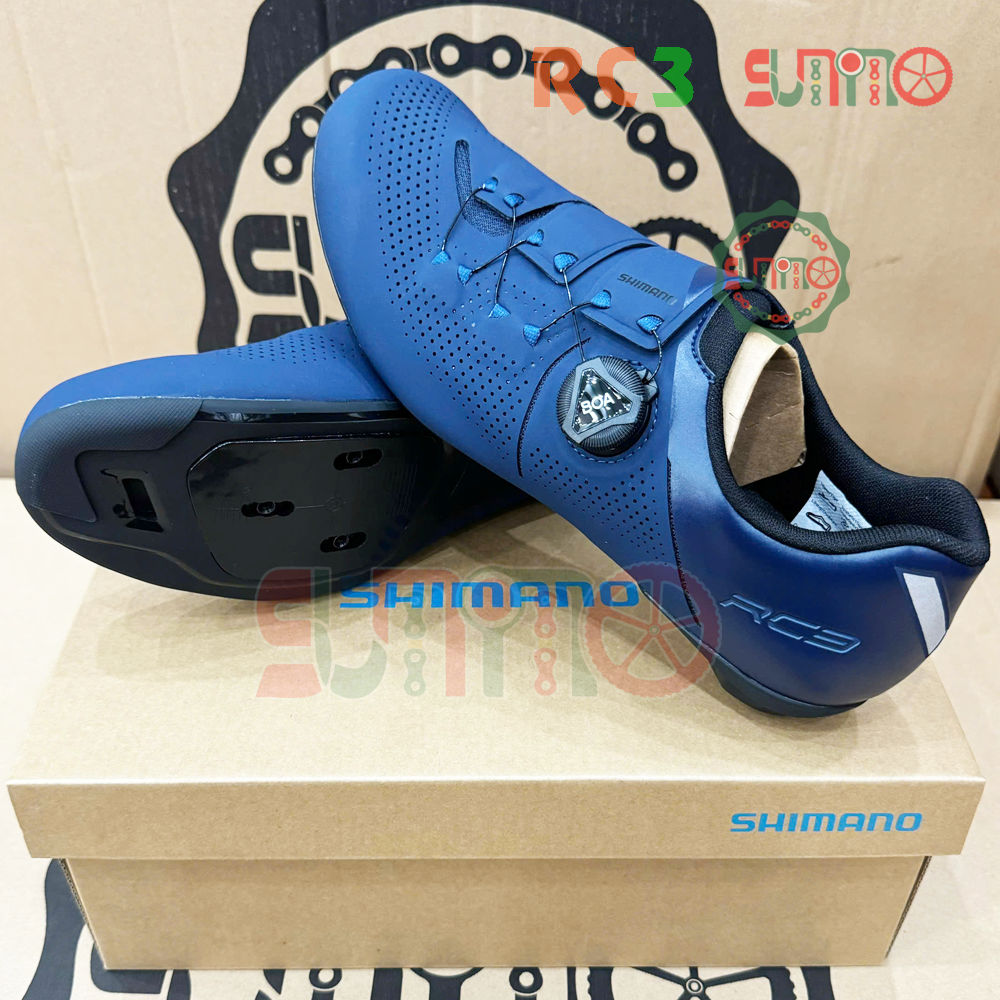 Giày can xe đạp road SHIMANO RC302 xanh navy fullbox chính hãng