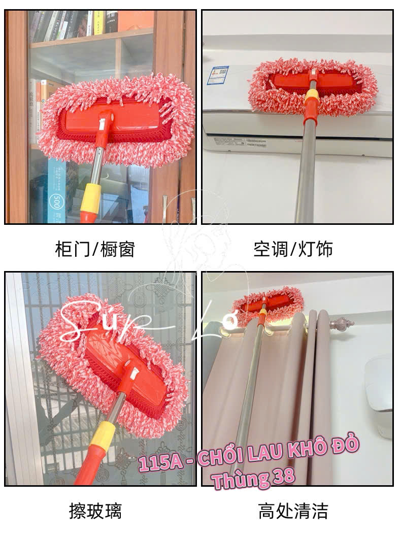 Cây Lau Bụi Đầu Bông Sợi Microfiber 139–240cm, Cán Inox Kéo Dài Xoay 360° – Chổi Quét Mạng Nhện, Trần Nhà, Khe Tường, Oto - HÀNG CHÍNH HÃNG MINIIN