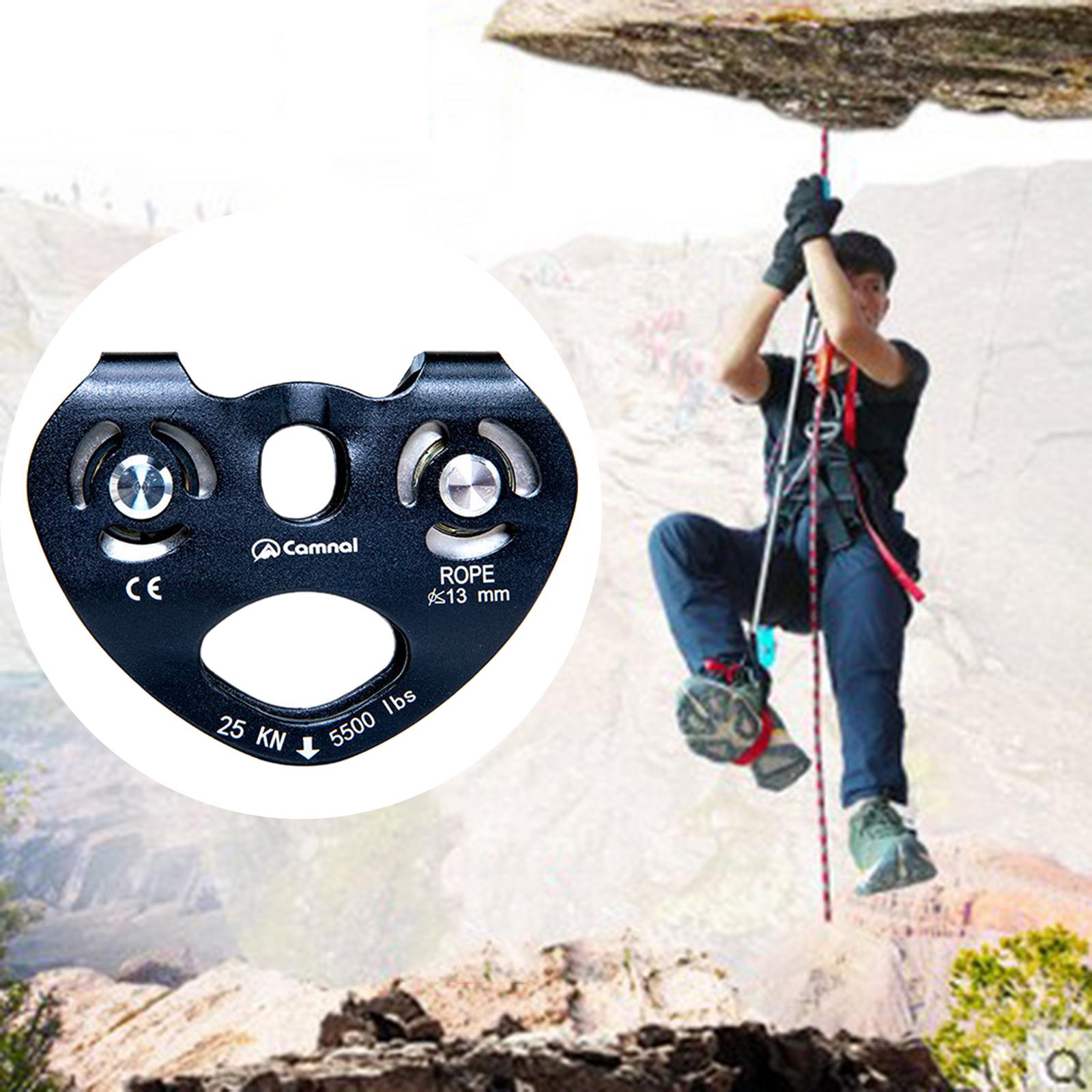 25KN Mountaineering Rock Climbing Zip Line Wire Cable Trolley Pulley