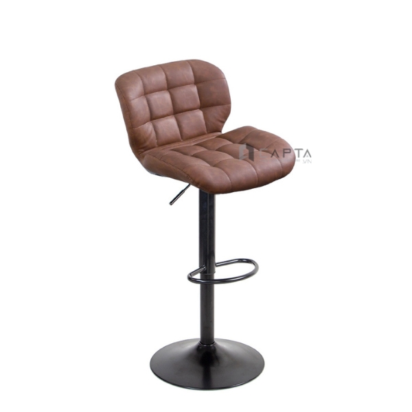 Ghế quầy đảo bếp màu nâu bò chân đen CB2303A-P Nội thất Capta Ghế quầy tiếp khách nệm PVC màu nâu bò màu nâu đậm chân tăng giảm màu đen bar chair hcm