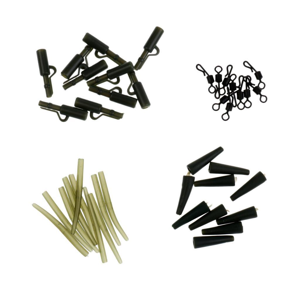 40pcs Carp Fishing Tackle  Clips Quick Change Swivels Anti- Tube