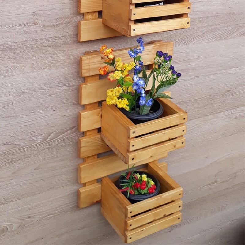 Kệ Gỗ Treo Tường Để Chậu Cây- Kệ Trang Trí Đẹp Chất Liệu Gỗ Thông Cao Cấp Nhập Khẩu Dài 60CM