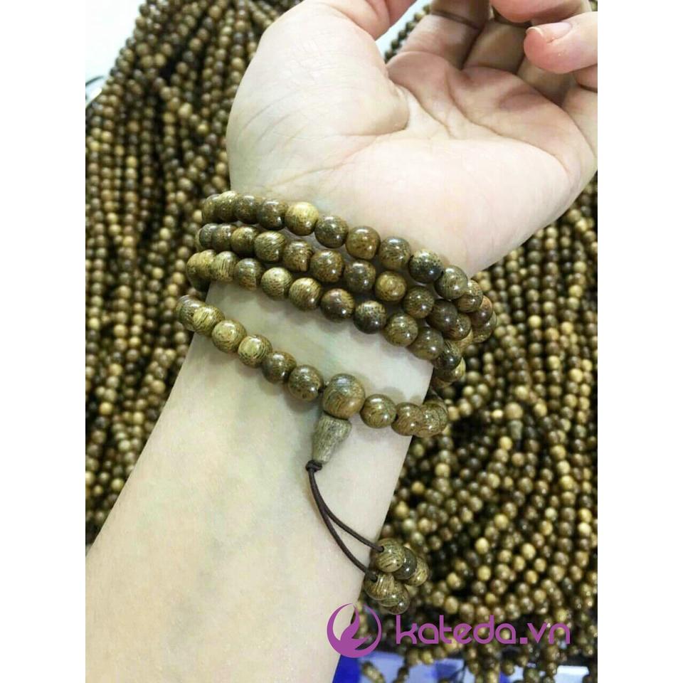 Vòng Tay Trầm Hương Tràng 108 Hạt Tốc Vườn Tự Nhiên Quảng Nam 6/7/8mm