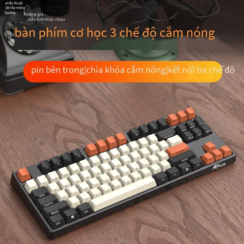 Phong cách mới nhất 987 bàn phím cơ tùy chỉnh có thể tráo đổi nóng không dây ba chế độ Bluetooth 2.4 có dây bộ di động trục xanh trà trục đỏ