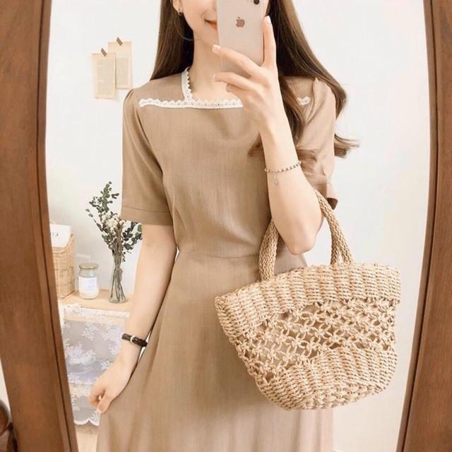 Đầm Suông Dài Viền Ren Nhiều Màu