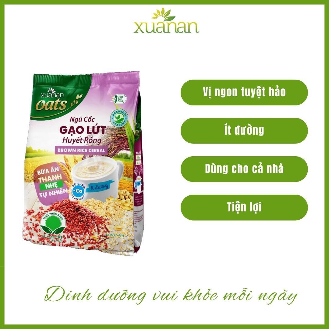 Combo 11 Túi Ngũ Cốc Gạo Lứt Huyết Rồng Xuân An 400G