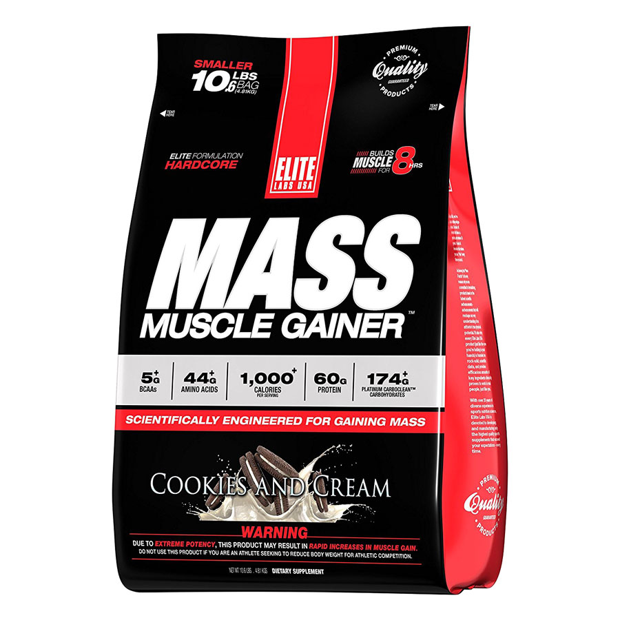 Sữa Uống Tăng Cơ Tăng Cân Vị Bánh Quy Elite Labs Mass Muscle Gainer Cookies EL936 (4.6kg)