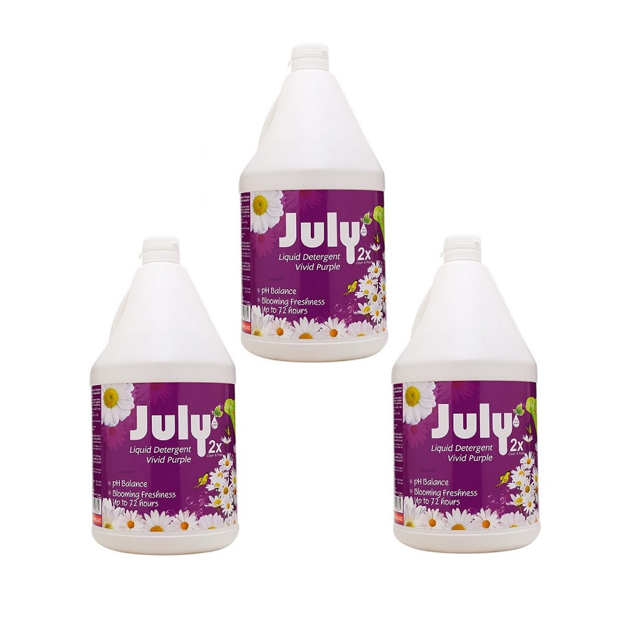 Combo 03 can Nước giặt xả July 2X Vivid Purple - 3500ml