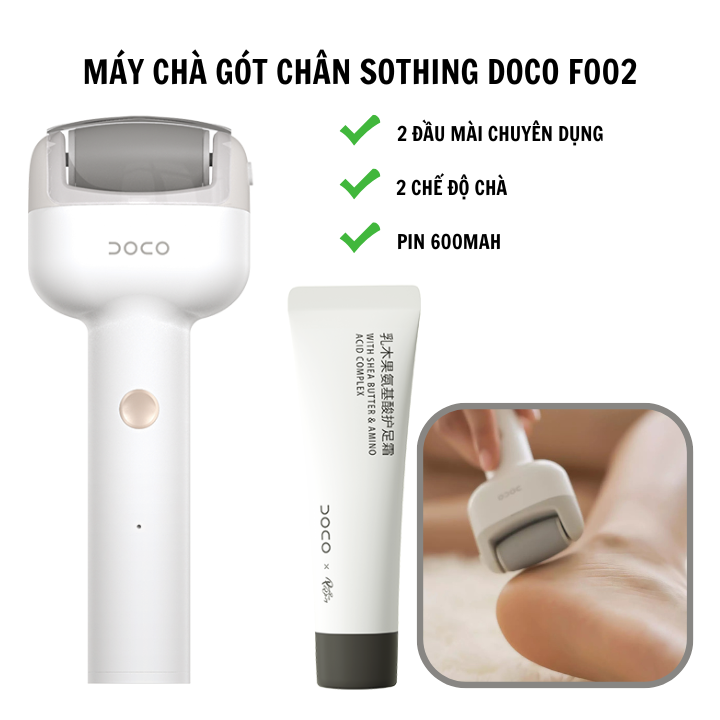 Máy chà gót chân Sothing DOCO F002, chống nước IPX6, PIN 600mAh