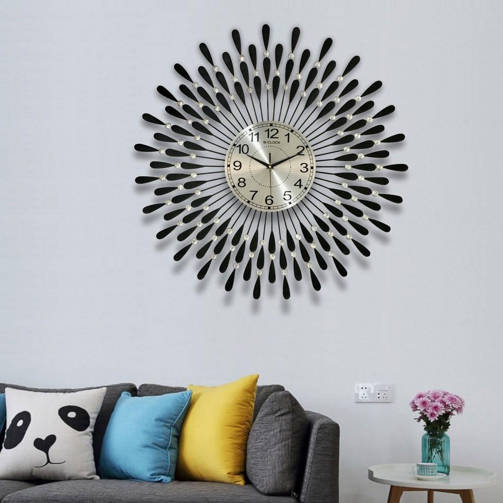 Đồng hồ treo tường GCLOCK loại to KT 750mm cao cấp làm từ kim loại sơn tĩnh điện chạy máy kim trôi chuẩn