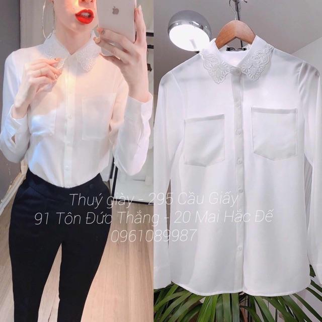 ÁO SƠ MI CỔ REN TAY DÀI XINH XUẤT SẮC
