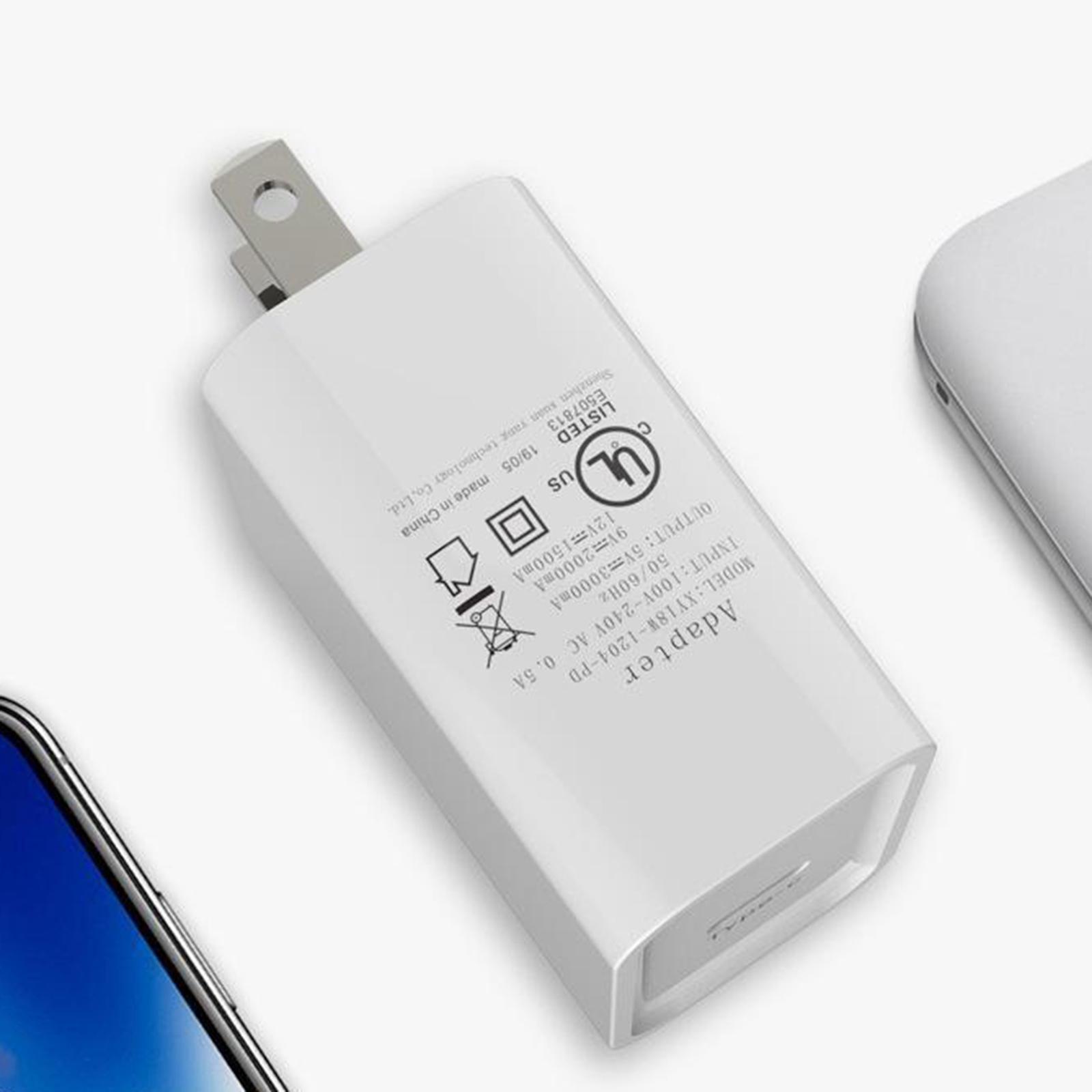 USB Type-C Single Port Charger Block Power Delivery Adapter Power Brick US Plug Safety