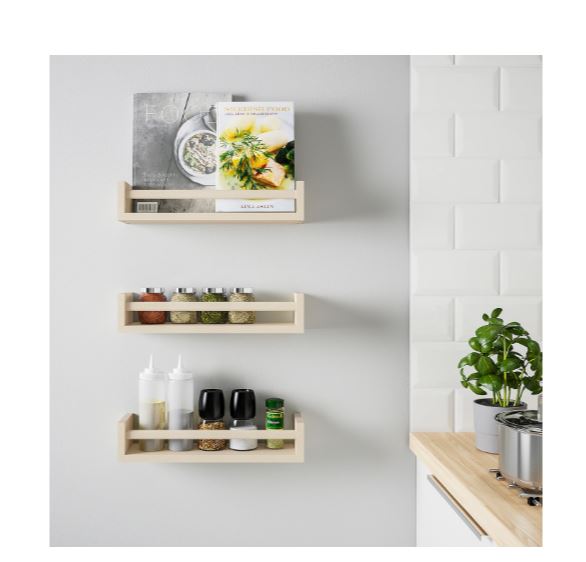 Giá gỗ treo tường để gia vị 40x10x9cm