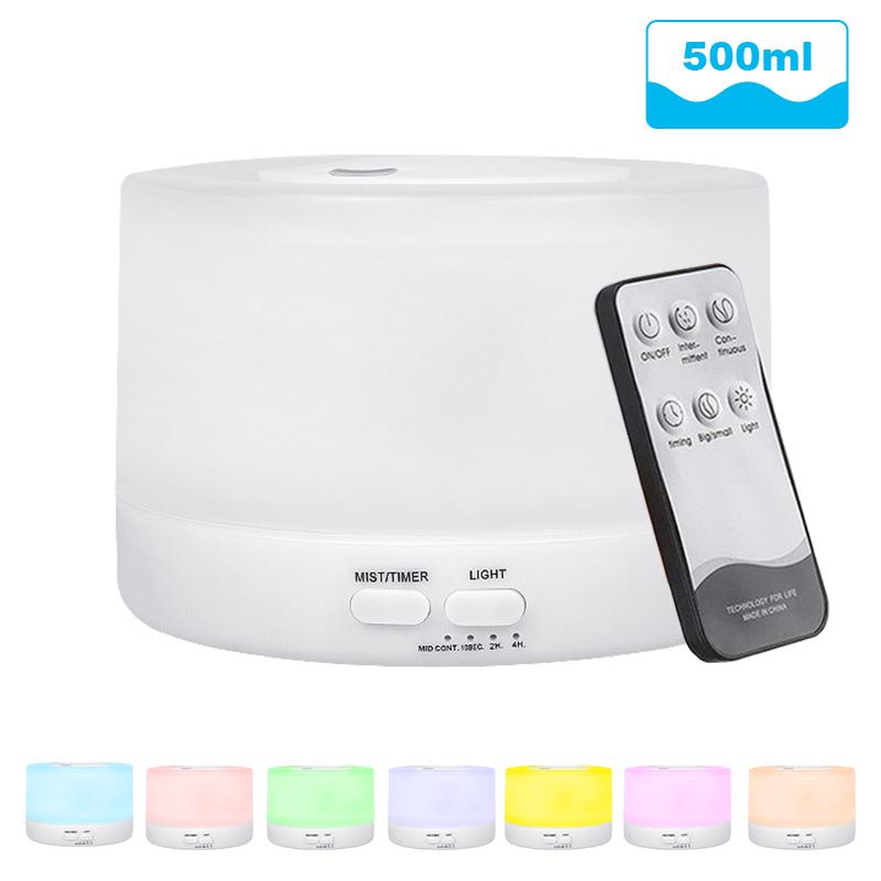 500ML Điện Máy Khuếch Tán USB Máy Tạo Độ Ẩm Không Khí Siêu Âm Thanh Mát Phun Sương Tạo Sương Tinh Dầu Di Động Humidificador LED