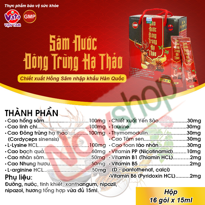 Sâm Nước Đông Trùng Hạ Thảo Giúp Bồi Bổ Tăng Sức Khỏe Hỗ Trợ Ăn Ngủ Ngon Giảm Mệt Mỏi Và Suy Nhược Cơ Thể