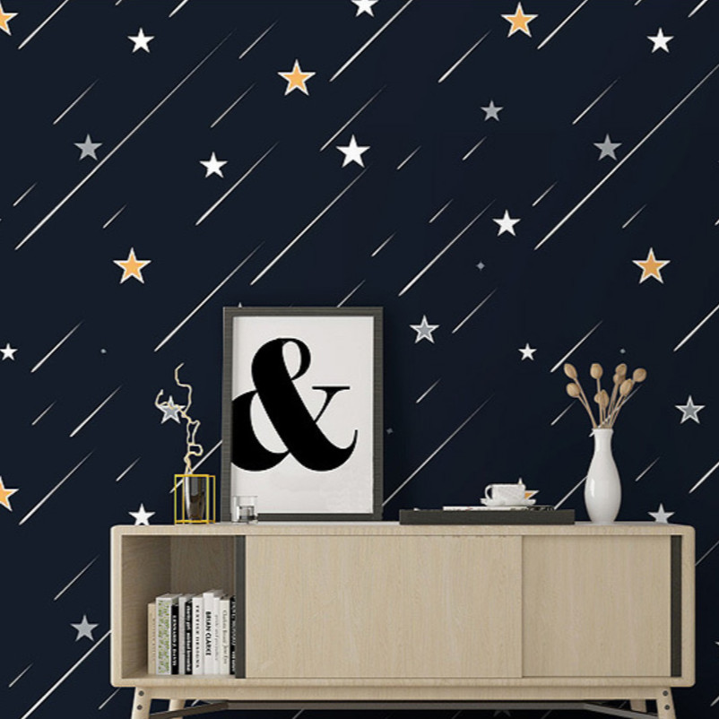 Cuộn 5m Decal Giấy Dán Tường Sao băng xanh đậm