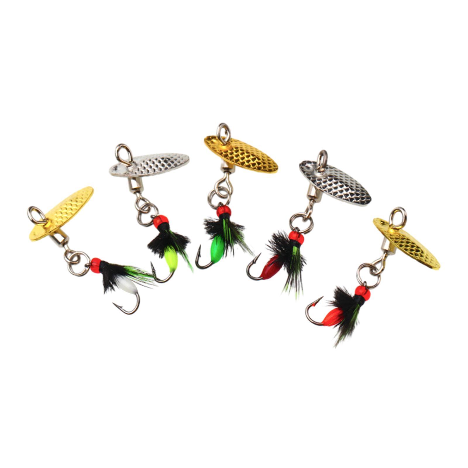 5Pcs Fishing Lures Spinnerbait, Bass Fishing Lures Set, Fishing Tackle with Box, Hard Metal Spinnerbaits for Walleye Salmon