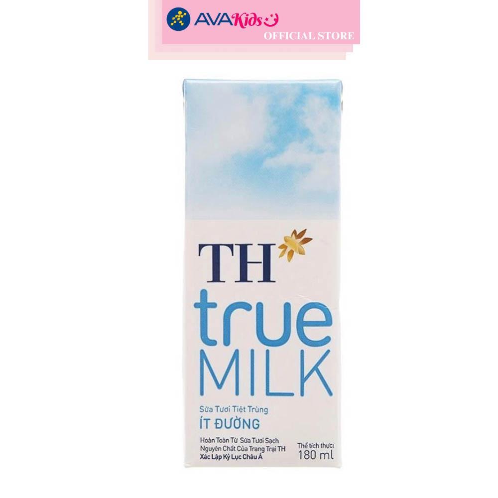 Lốc 4 hộp sữa tươi tiệt trùng TH true MILK ít đường 180 ml (từ 1 tuổi)