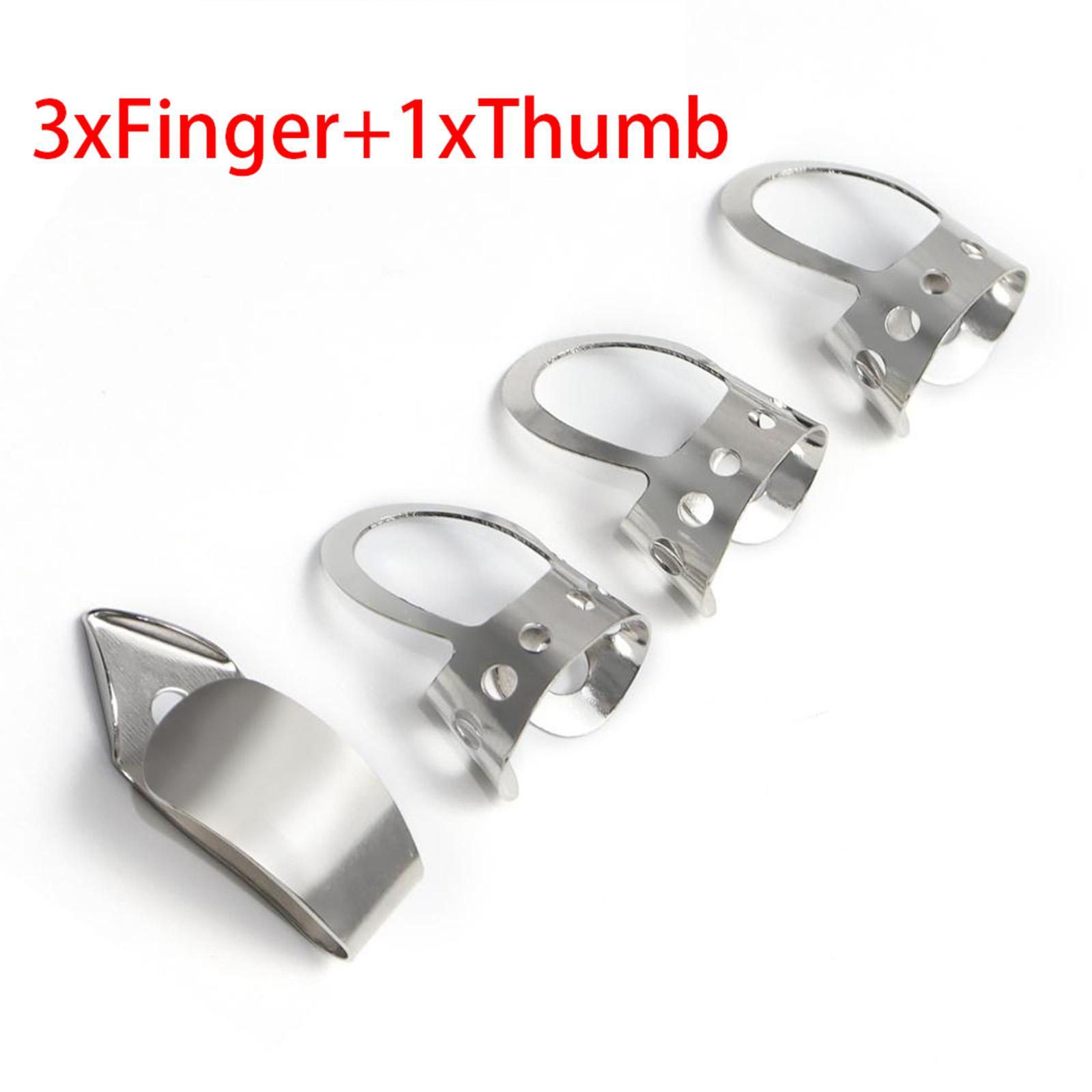 3X 4Pcs Finger Thumb Picks Metal for Banjo Ukulele Guitar Picks Plectrums