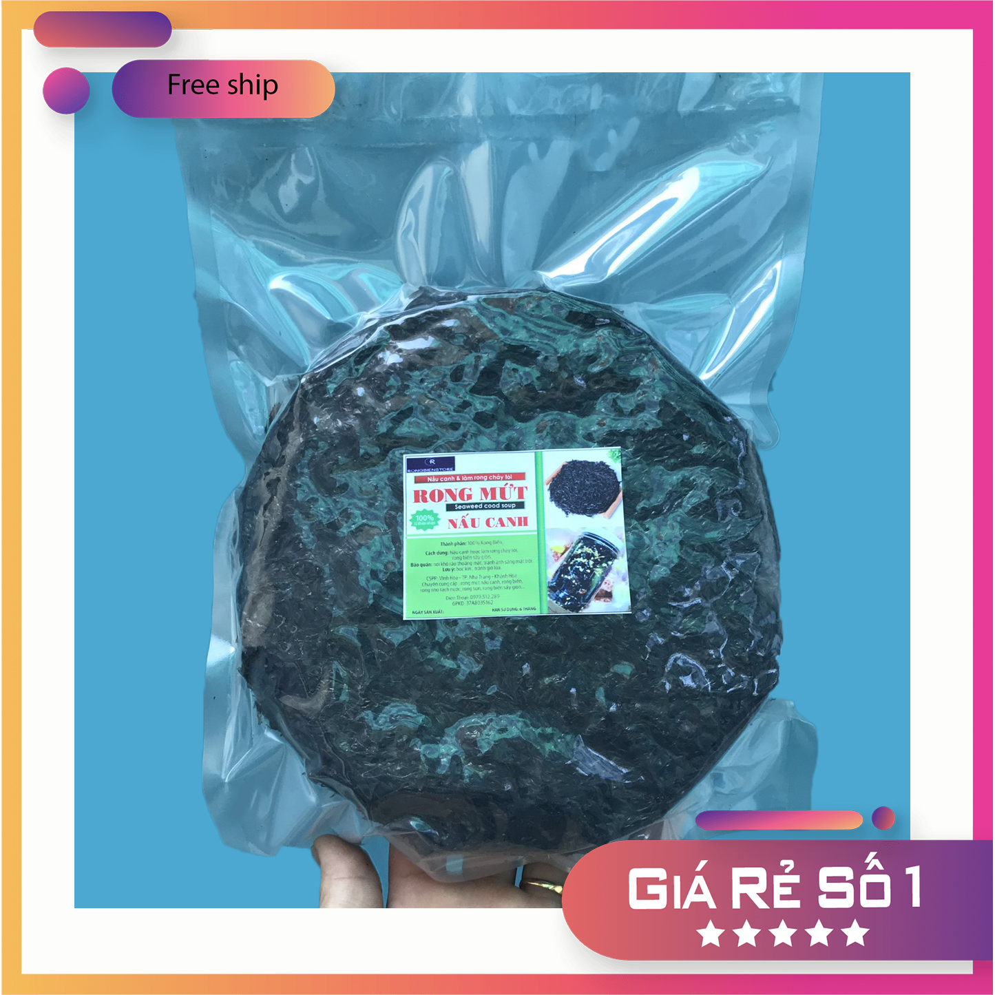 Rong biển 100gr nấu canh hoặc làm rong biển cháy tỏi hoặc làm rong biển sấy