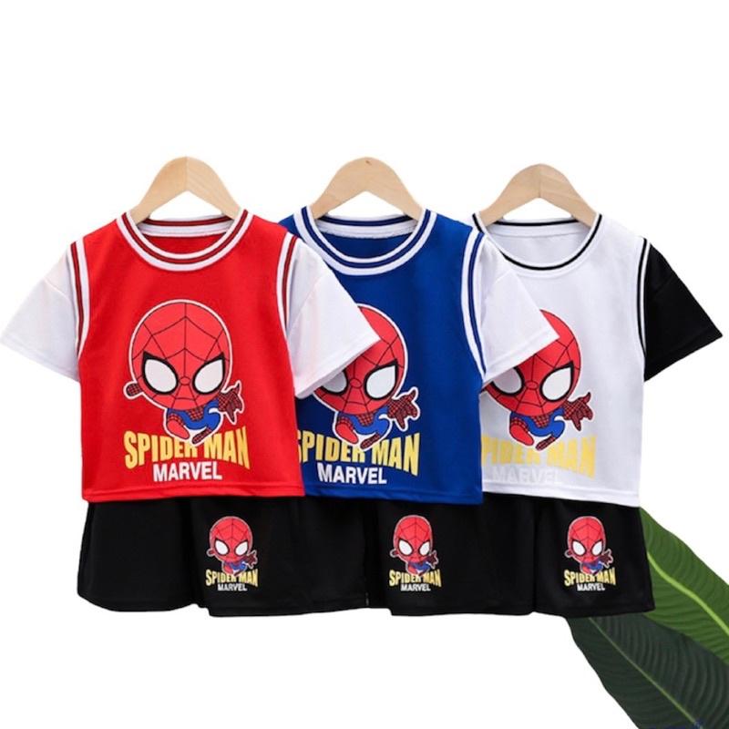 Đồ Bộ quần áo SPORT CÓ TAY FORM VỪA Spiderman người nhện thể thao trẻ em bé trai mùa hè đục lỗ thoáng khí Nowship HCM