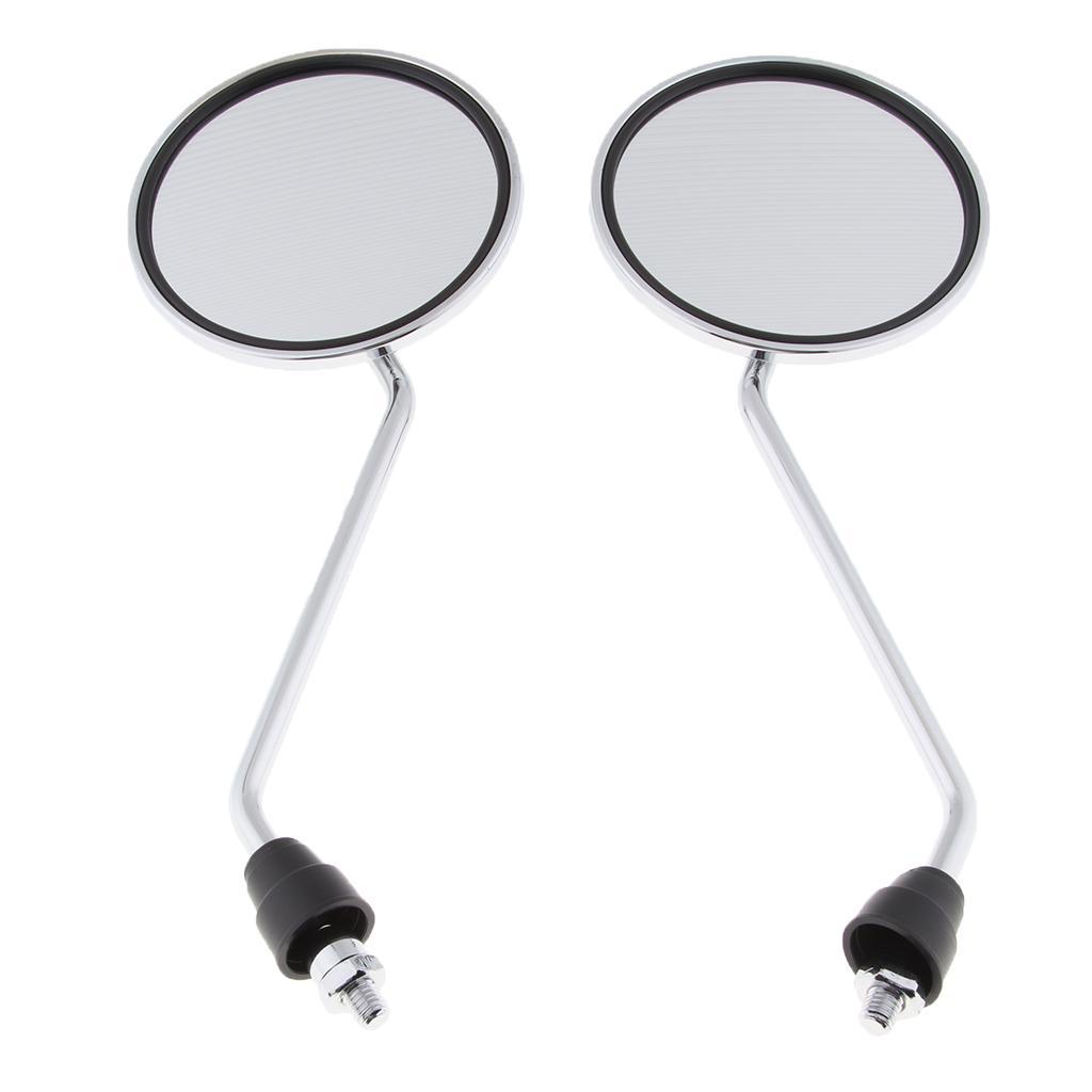 Chrome Motorcycle Scooter Rearview Rear View Side Mirrors 8mm Thread