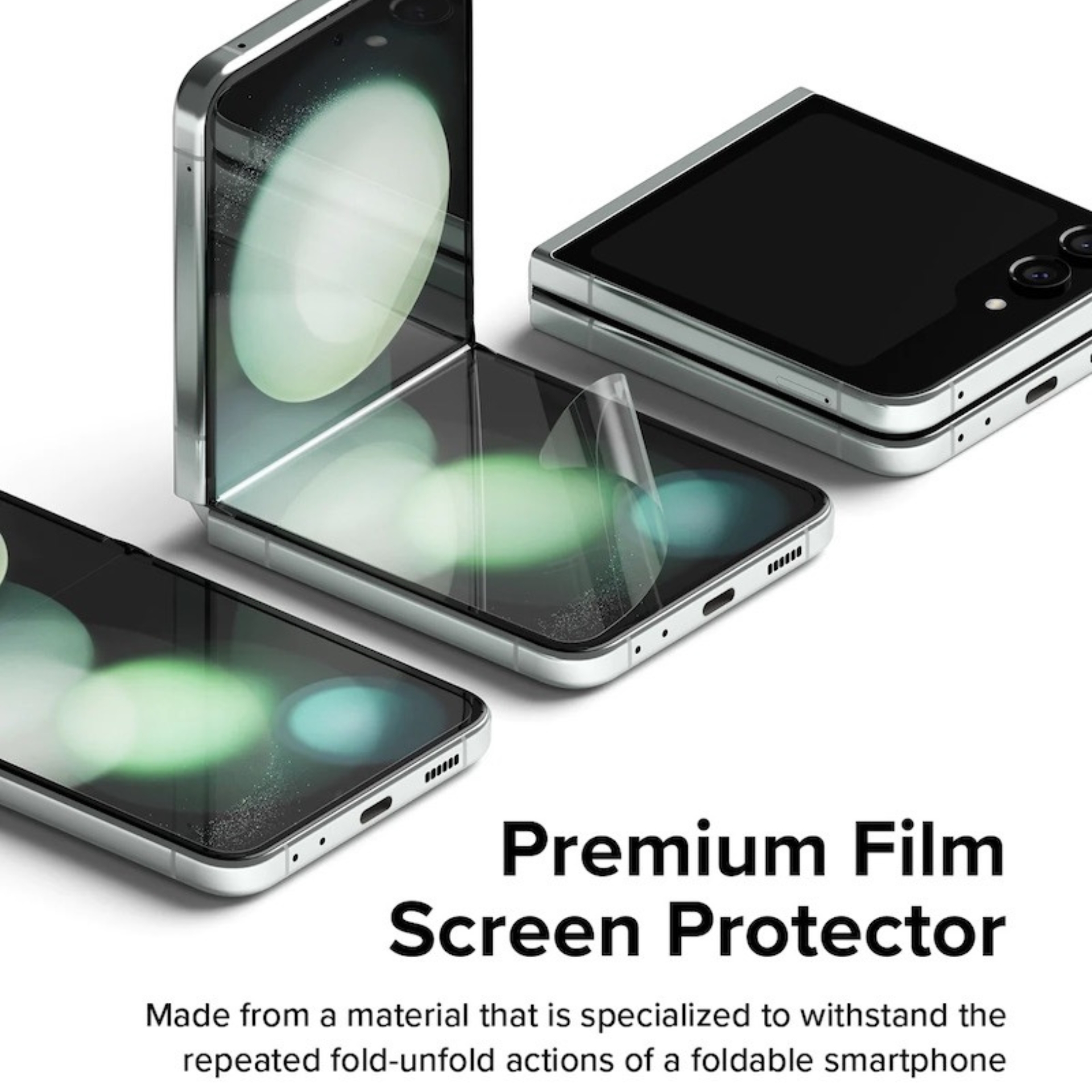 Bộ Dán Dẻo Màn Hình Trong Suốt Ringke Dual Easy Film Dành Cho Samsung Galaxy Z Flip 5 - Hàng Chính Hãng