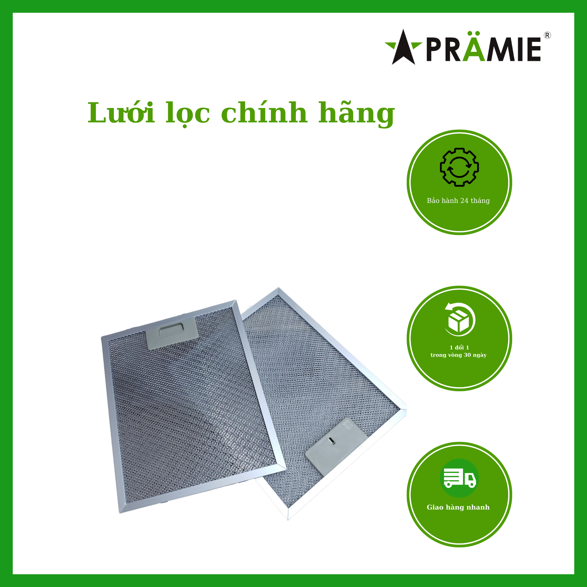 COMBO 2 Lưới Lọc Máy Hút Mùi Chính Hãng Pramie Hàng Nhập Khẩu