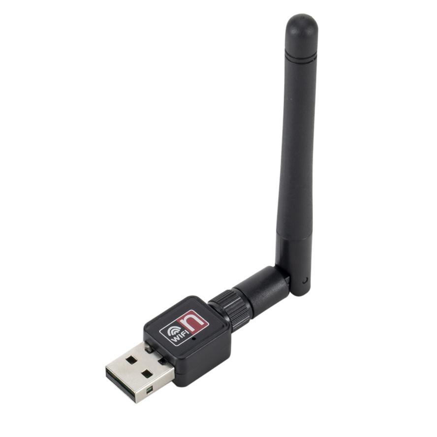 PZZPSS Card mạng không dây WiFi USB2.0 150Mbps 802.11 b/g/n LAN bộ chuyển đổi với ăng-ten có thể xoay cho máy tính xách tay PC Mini Wi-Fi