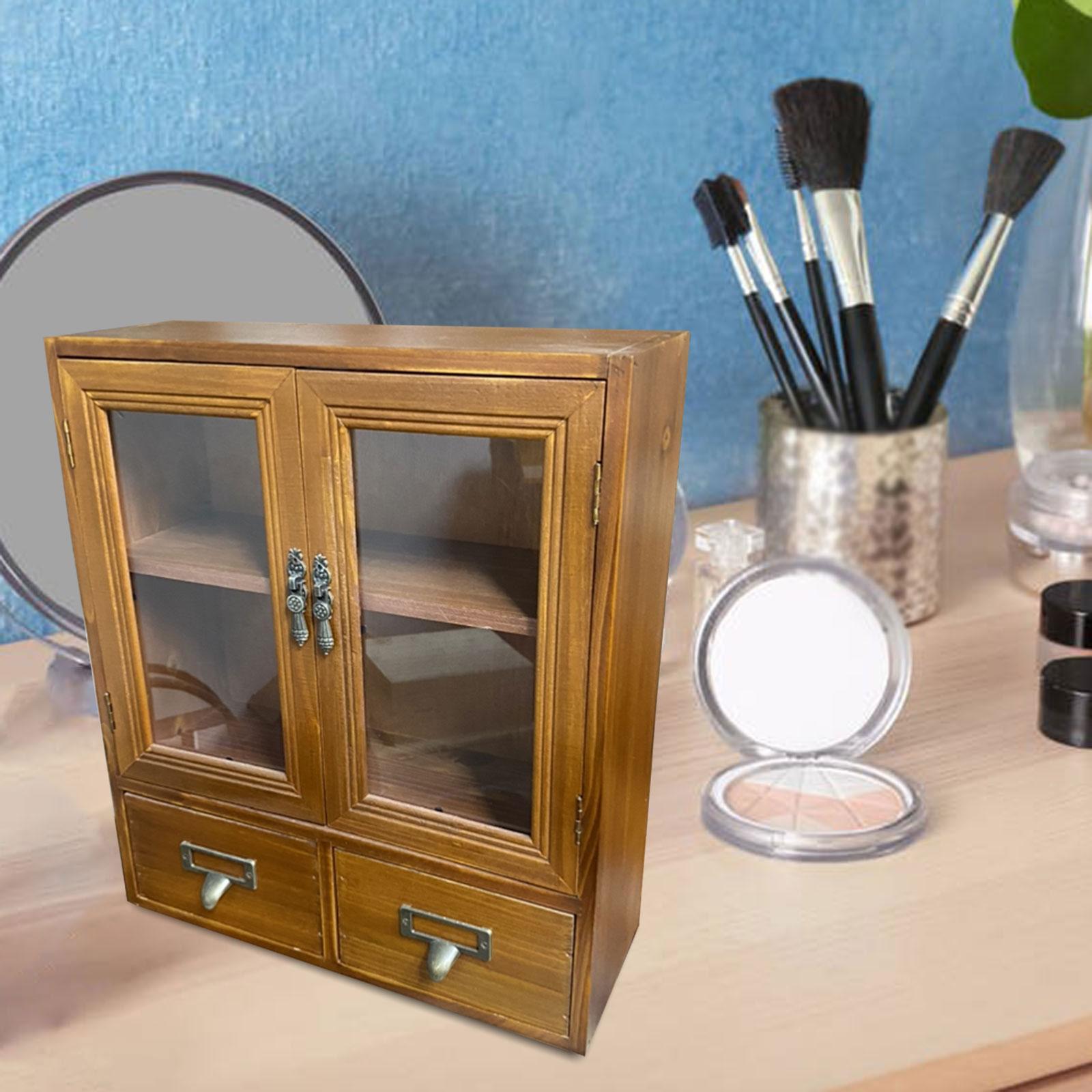 Retro Storage Cabinet Mini Desktop Container for Kitchen Dresser Living Room