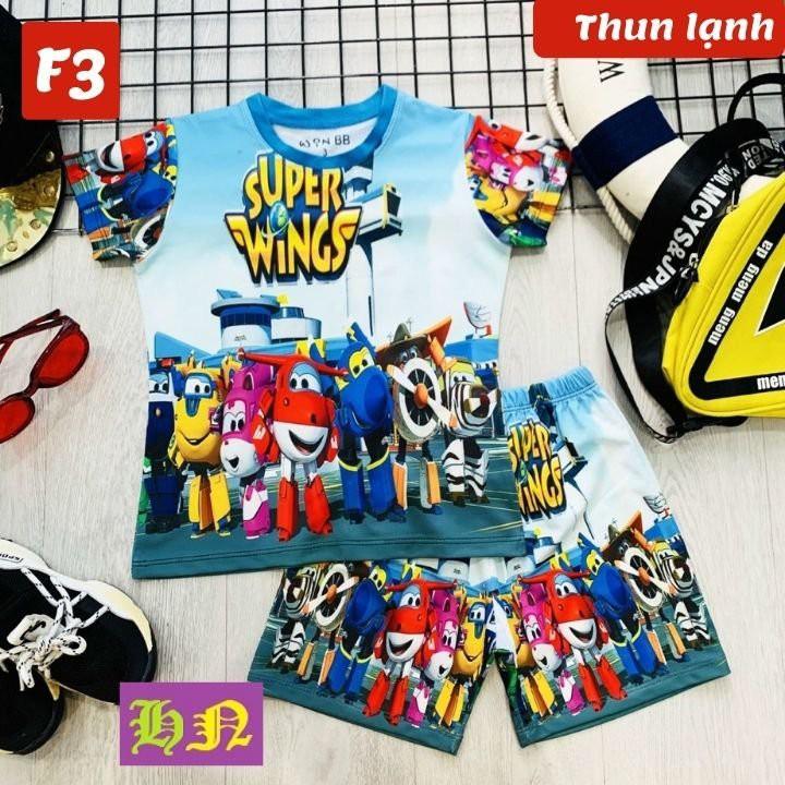 Đồ bộ bé trai hình đội bay siêu đẳng 26-46kg- Đồ bộ đẹp - Vải thun lạnh in 3d sắc nét - HNStore115