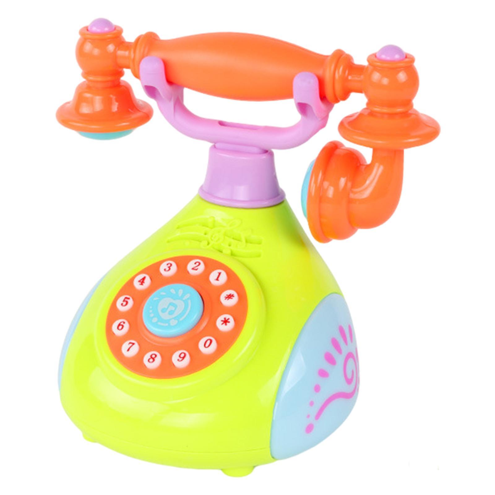 Cartoon Electric Telephone  Toy for 1 2 3 Year Old Kids Xmas Gift