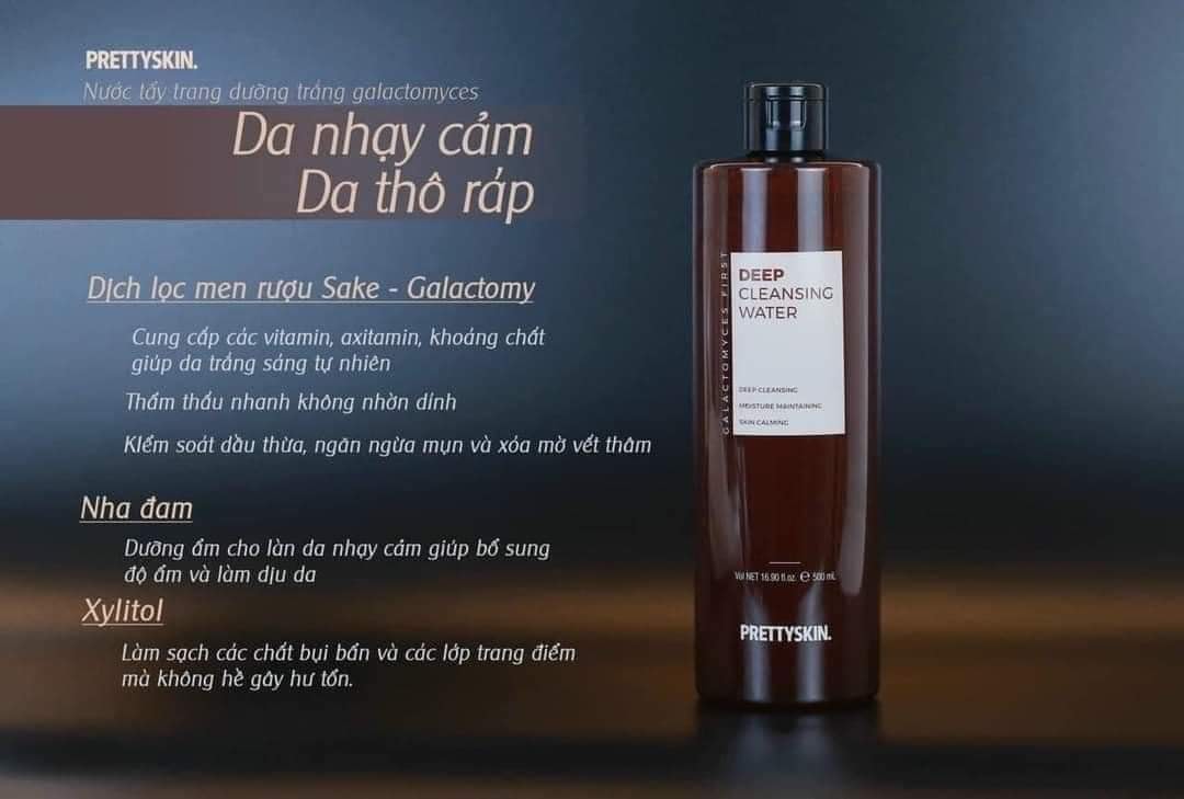 Nước Tẩy Trang Cho Da Dầu Mụn Pretty Skin 500ml - Prettyskin Rau Má Jeju Cica Giúp Sạch Sâu