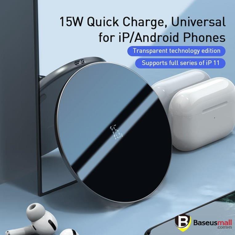 Baseus -BaseusMall VN Đế sạc nhanh không dây 15W Baseus Simple Wireless Charger