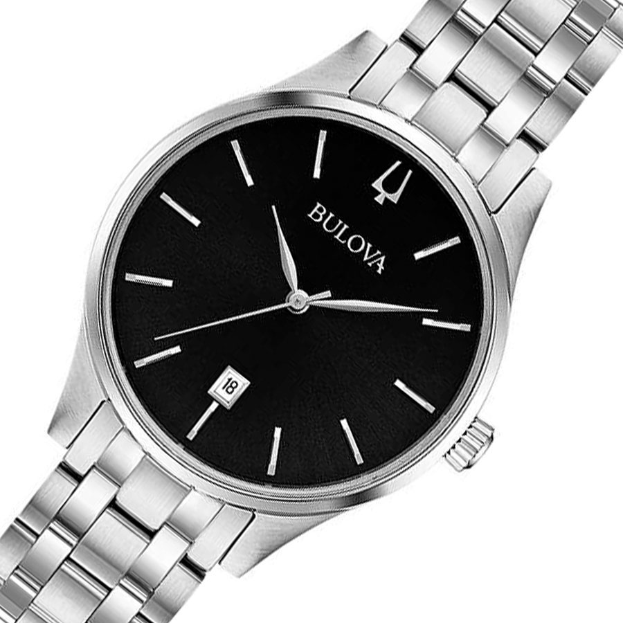 Đồng Hồ Nam Bulova Dây Thép Không Gỉ 96M150 - Mặt Đen