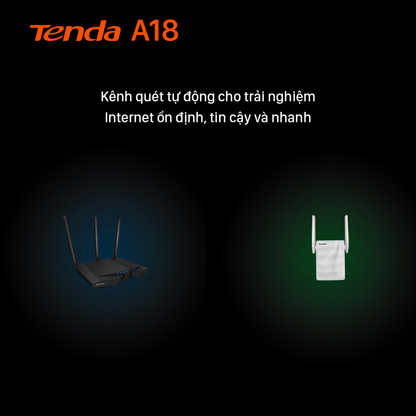 Tenda Bộ kích sóng Wifi A18 Chuẩn AC 1200Mbps - Hàng Chính Hãng