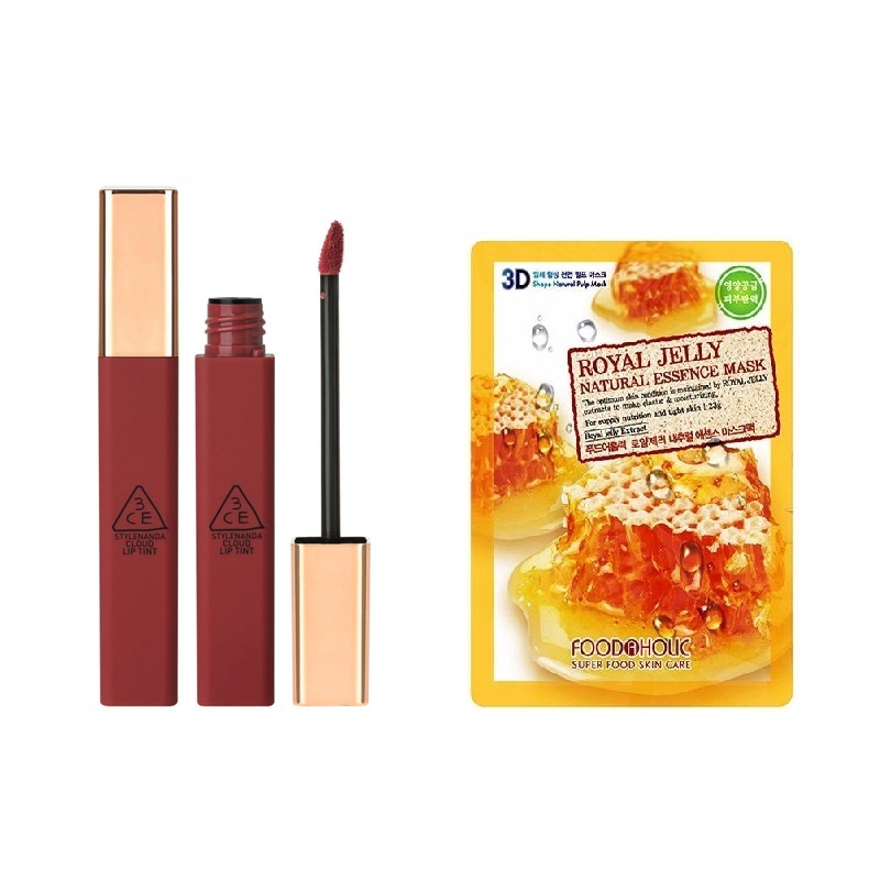 Son Kem Lì Mịn Môi 3CE Cloud Lip Tint Tặng Kèm Mặt Nạ 3D