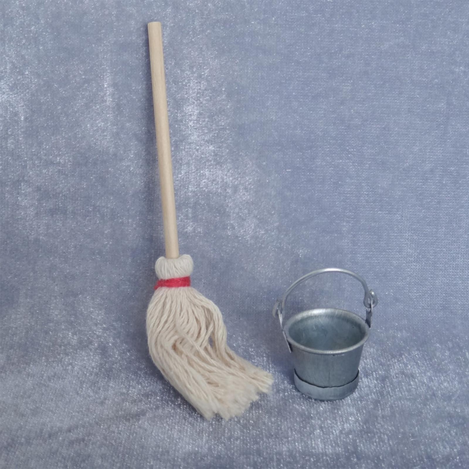 Doll House Mop Bucket 1:12  Set for  Birthday Gifts