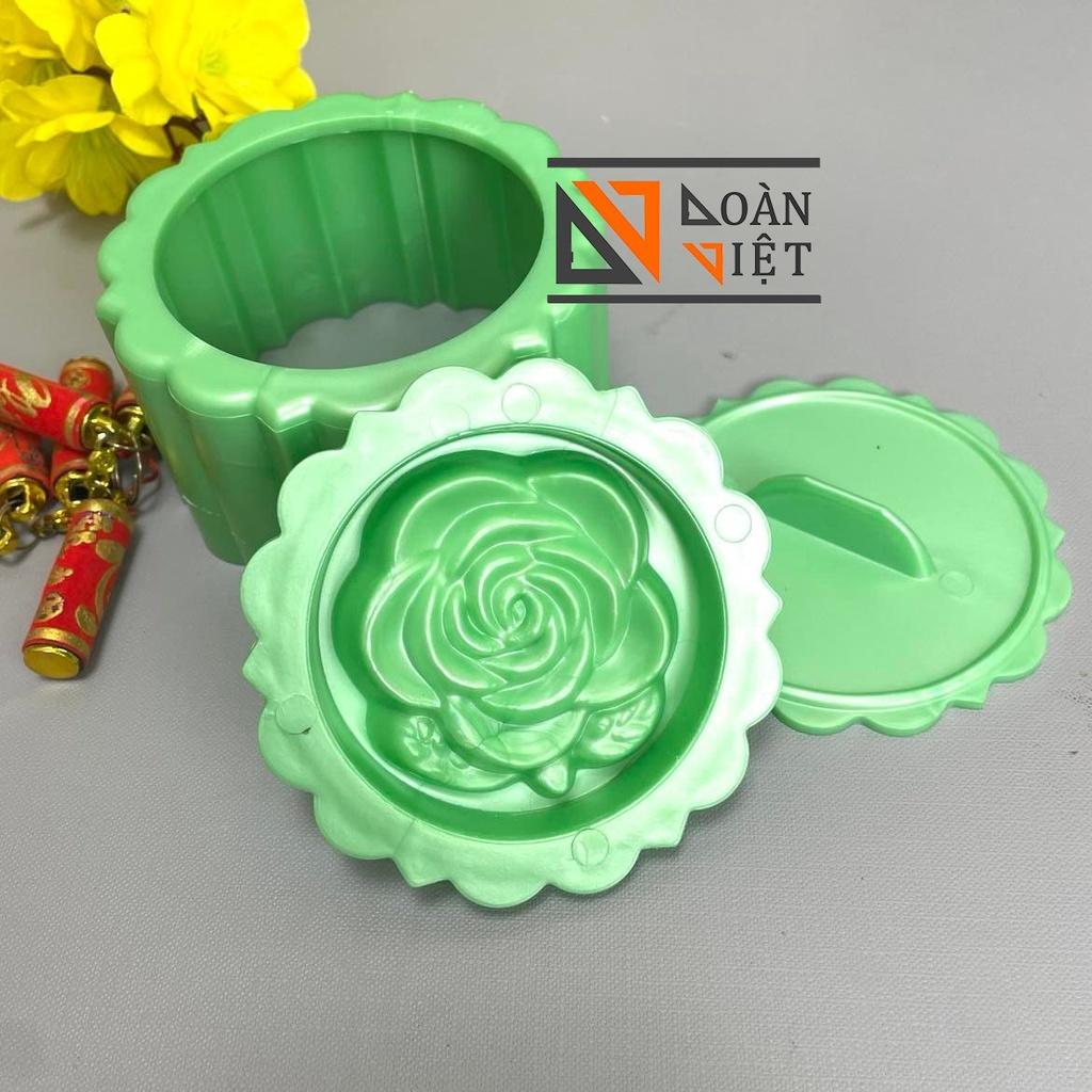 Khuôn TRÒN nhấn Xôi Hình Hoa Hồng, Sen , Phước, Lộc, Thọ, Hỷ 9cm -3D SIÊU SẮC NÉT - Bí quyết làm bánh SIÊU ĐẸP, NHANH và