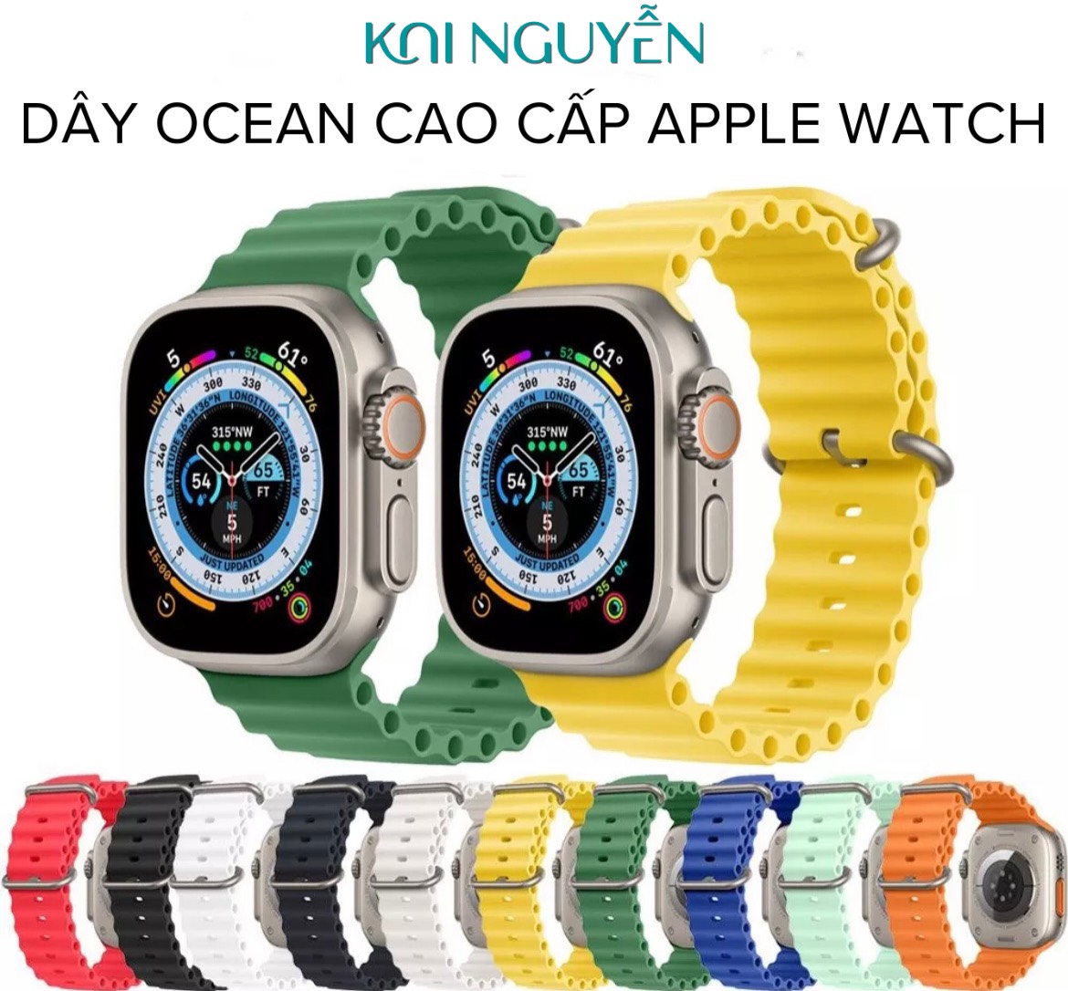 Dây Đeo Silicone Kai.N OceanBand Cho Apple Watch Ultra / Apple Watch Series, Chống Bẩn, Bền Đẹp - HÀNG CHÍNH HÃNG